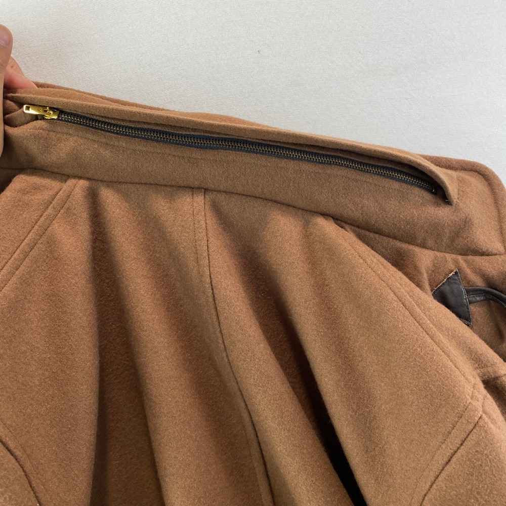 VTG Golfer Duffle Coat Men XL Brown Wool Blend Toggle Hooded convert Long Jacket - Picture 15 of 15